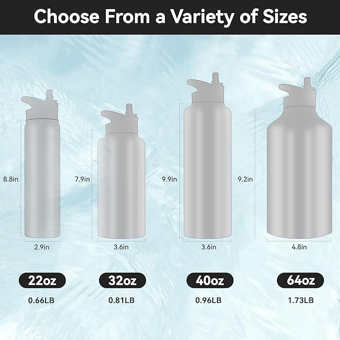 HASLE OUTFITTERS 32 oz Insulated Water Bottle Stainless Steel Double Walled Vacuum Sports Water Bottle with 2 Lids (Straw and Spout Lid) for Gym Camping Hiking(Army Green,8)