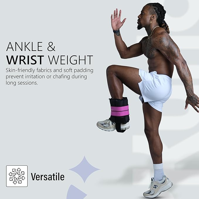 Ankle Weights 4β40 lbs with Dual Strap System (Heel & Wrap) β Single, Pair & Bundle Options with Resistance Bands & Handles β Strength Training, Pilates, Yoga, Glutes, Arms & Rehab
