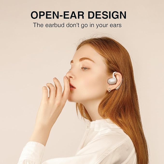 HILEO Open Ear Headphones, 2.4GHz ISM Wireless Earbuds, Long-Lasting Battery(90 Hrs), Bluetooth 5.2, Sport Over Earphones, High-Fidelity Sound, Compact Charging Case, Suitable for Running (White)