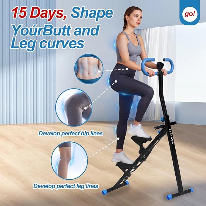 Stair Stepper for Home Gym, Vertical Climber Workout Machine for Full-Body Workout, Folding Cardio Exercise Climber with Adjustable Handles-Black
