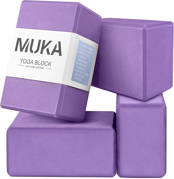 Muka Yoga Blocks 9 x 6 x 4 Inch, High Density EVA Foam Yoga Brick for Meditation, Pilates