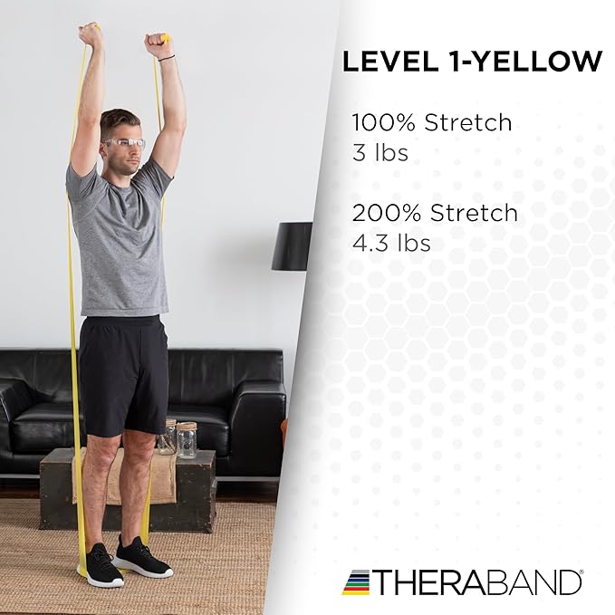 THERABAND Resistance Band, Black, Special Heavy, 50-Yard Roll, Latex Elastic Band for Exercise