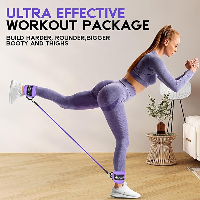 HPYGN Ankle Resistance Bands, Ankle Bands for Working Out with Cuffs, Resistance Bands for Leg Butt Training Workout Equipment for Kickbacks Hip Gluteus Training, Ankle Strap with Exercise Bands