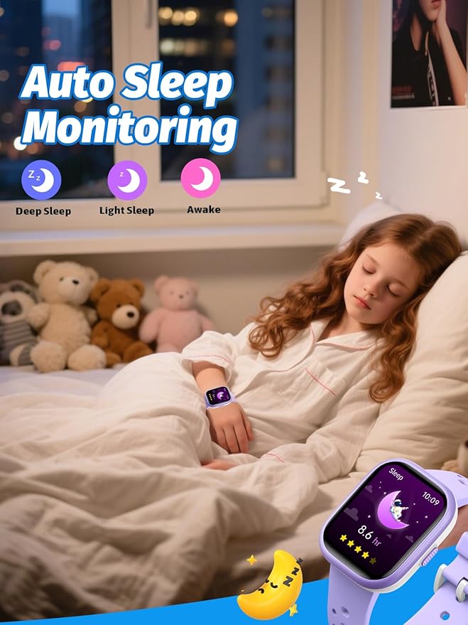 Upgraded Kids Smart Watch Fitness Tracker, 1.85" Screen with 12 Puzzle Games, Heart Rate Sleep Monitor, Pedometer, Waterproof Activity Tracker with/Without APP for Boys Girls
