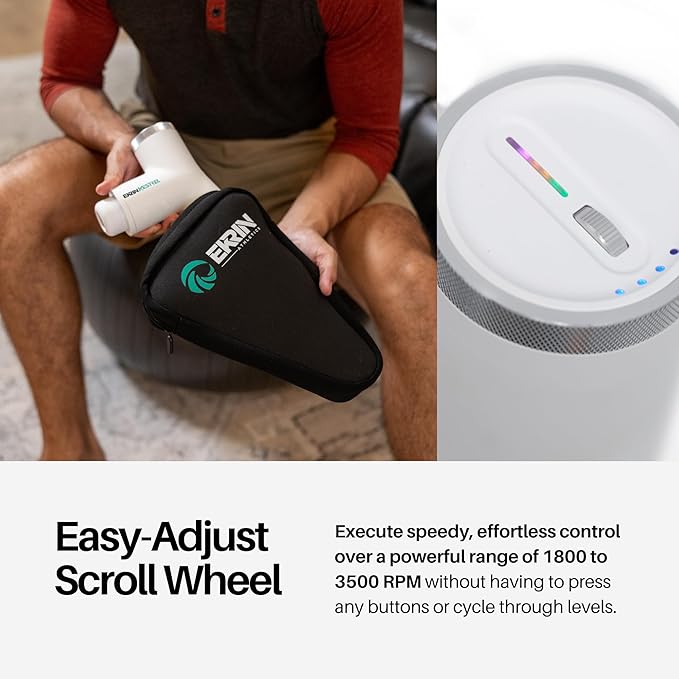 Ekrin Athletics White Kestrel Percussive Massager - Enhanced Precision & Comfort for Elite Muscle Recovery & Wellness - Relieve Sore Muscles and Stiffness