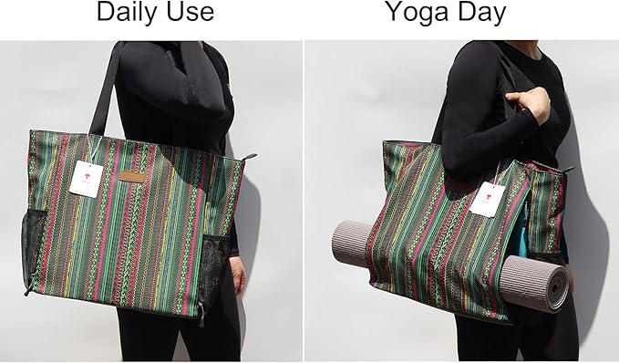 ESVAN Yoga Mat Bag Yoga Tote Carrier Shoulder Bag Carryall Tote for Office,Yoga,Pilates,Travel,Beach and Gym