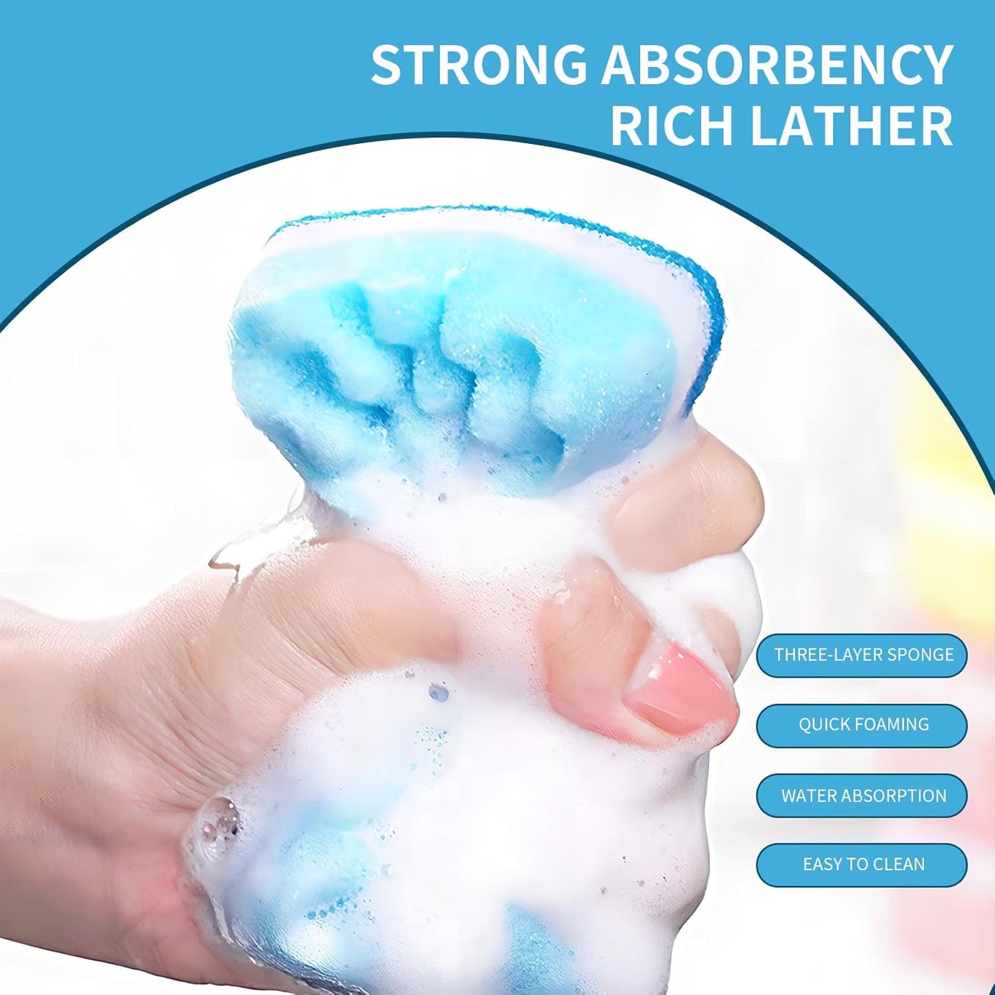 20 Pack, The Third Generation Dishwashing Sponge, Scrub Sponge, The Wave Shaped Design Makes Them More Suitable for scenarios Such as Kitchen Tableware, countertops, Walls, Porcelain, Etc