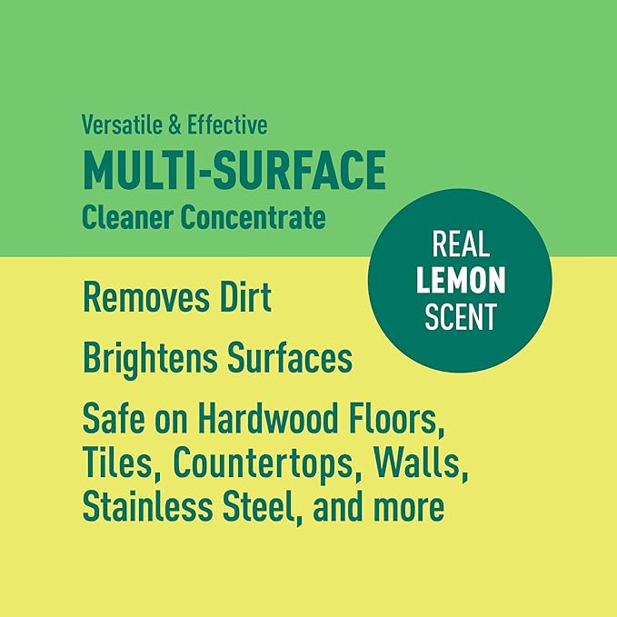 Amazon Brand - Presto! Multi-Surface Cleaner Concentrate, 2X Concentrated Formula, Lemon Scent, 32 fl oz (Pack of 2)