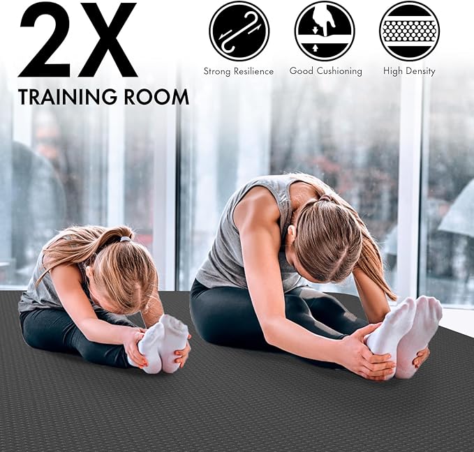 FrenzyBird Large Yoga Mat 6'x 4'(72”x 48”)—1/4" &1/3" Extra Wide Exercise Mat 183cm x 122cm Large Exercise Mat Big Home Yoga Mat Pilates Mat,Non Slip,Thick,TPE Workout Mat,for Women & Men, Yoga, Pilates, Gym and Floor Workouts Pilates