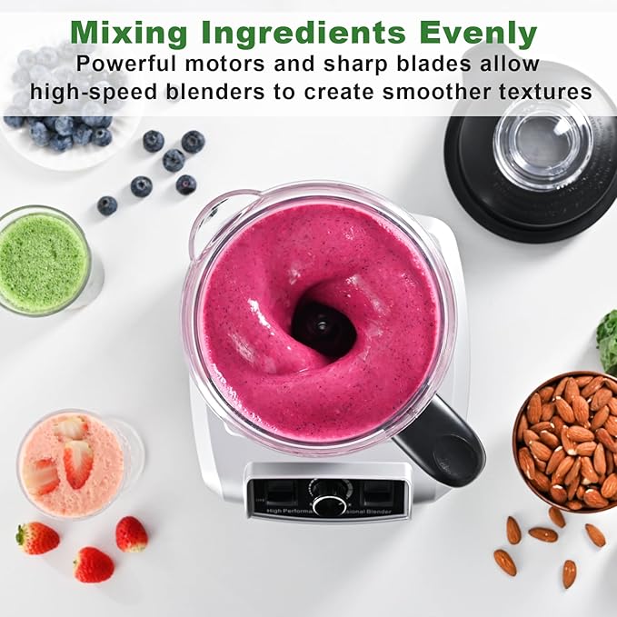 Kitchen in the box Blender 68 OZ, 1500 Watt Professional Smoothie Blenders with Stainless Steel Blades, BPA Free Blender for Frozen Drinks, Ice Crush, Protein Shakes (Silver)