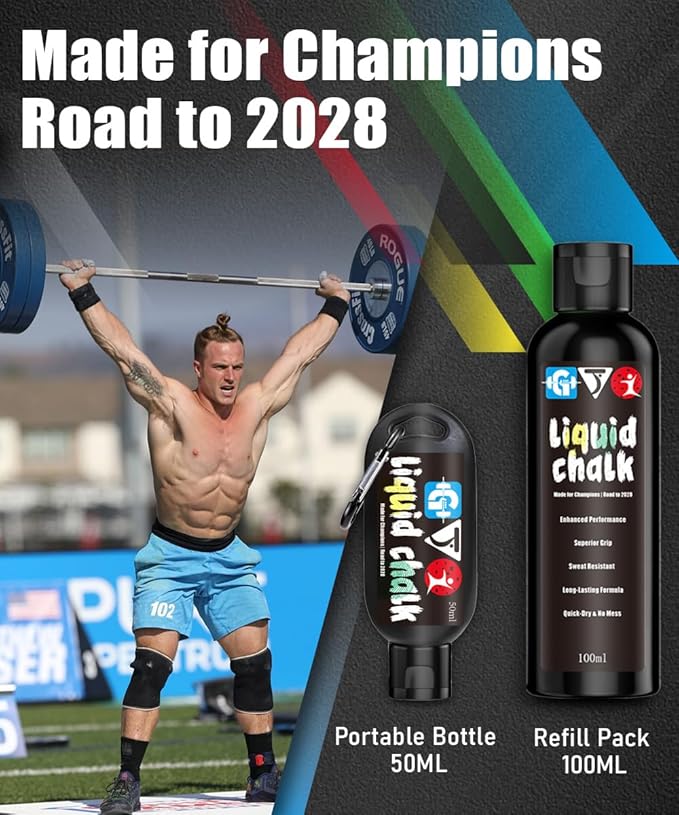 Liquid Chalk Mess-Free Gym Chalk 7’s Quick-Drying for Weightlifting, Gymnastics, Rock Climbing, Pole Dancing Sweat Resistant and Long Lasting for Stronger Hand