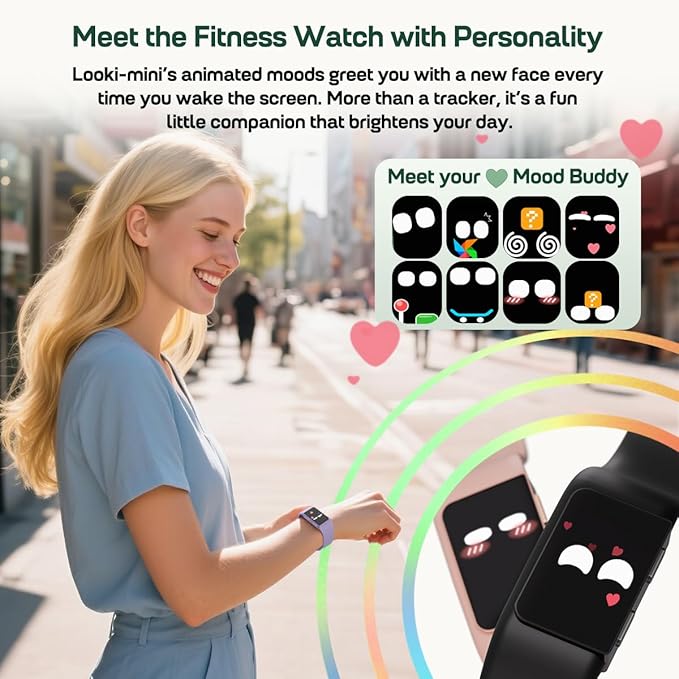 FITVII Fitness Tracker, Slim AMOLED Fitness Watch 2025 with 24/7 Heart Rate, Blood Pressure, Blood Oxygen, Stress Monitor, Step Calorie Counter, IP68 Waterproof Smart Watch for Women Men