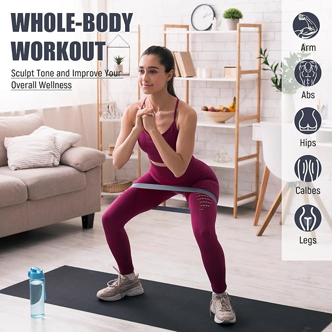 Deekin 20 Pcs Resistance Bands for Women Men 10-115 Lbs 5 Different Resistance Levels Loop Exercise Bands for Leg Working Gym