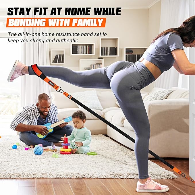 Resistance Bands, Exercise Bands with Handles, Door Anchor, Heavy-Duty Tricep Workout Equipment for Pushdowns, Bicep Curls, Face Pulls, Home Gym Equipment Training for Back, Abs, Triceps