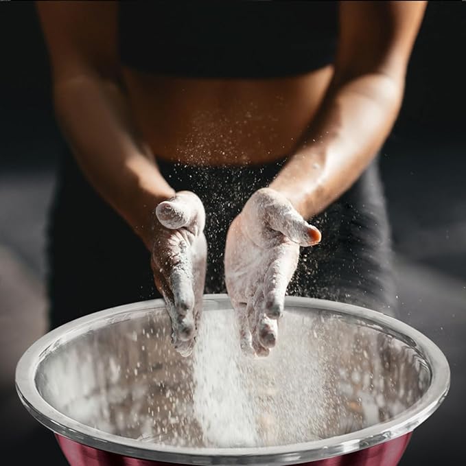 Portable Gym Chalk Stand with Stainless Steel Bowl: Freestanding Gym Chalk Holder Bucket with Heavy Duty Rolling Wheels for Gymnastics Weight Lifting Accessories
