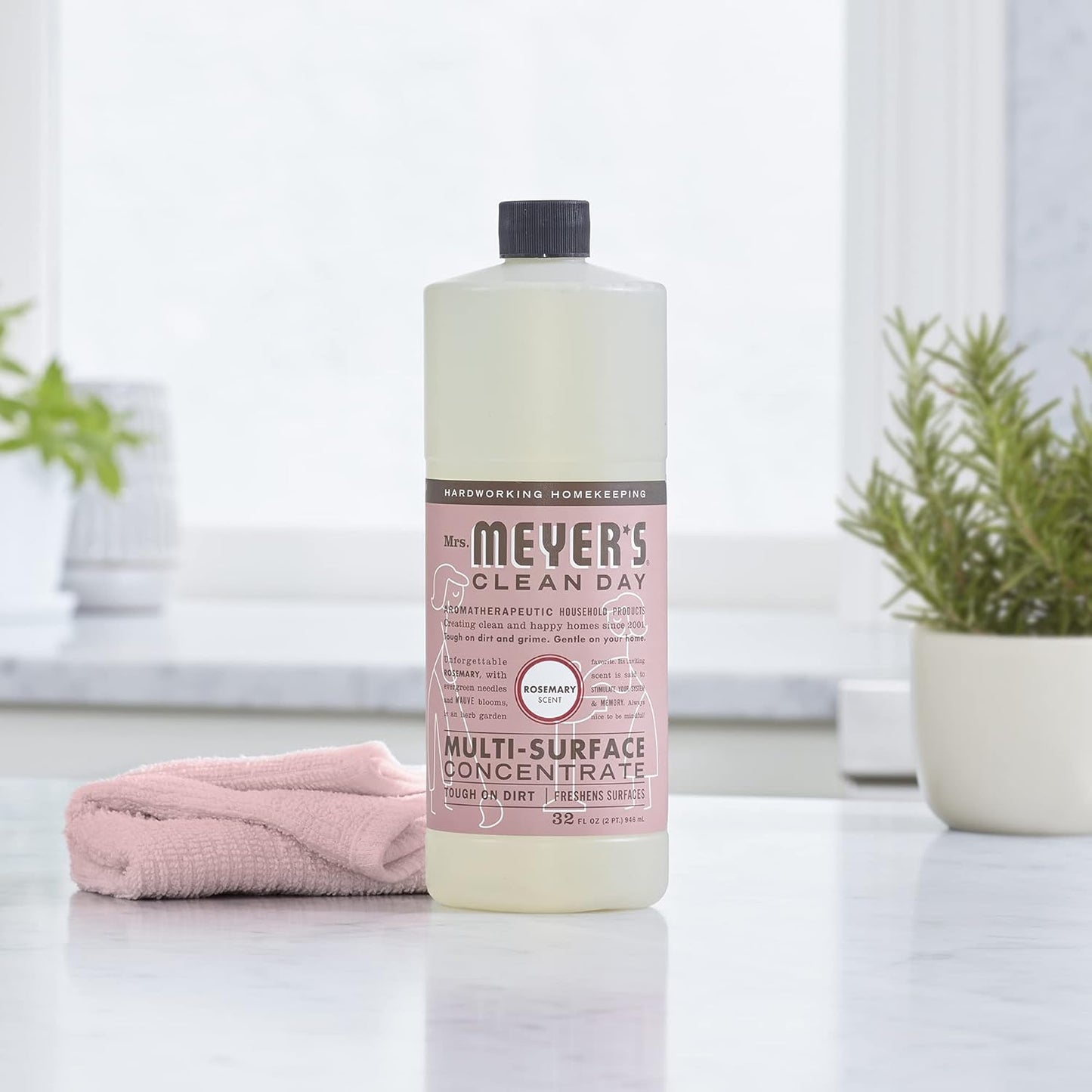 MRS. MEYER'S CLEAN DAY Multi-Surface Cleaner Concentrate, Use to Clean Floors, Tile, Counters, Rosemary, 32 fl. oz