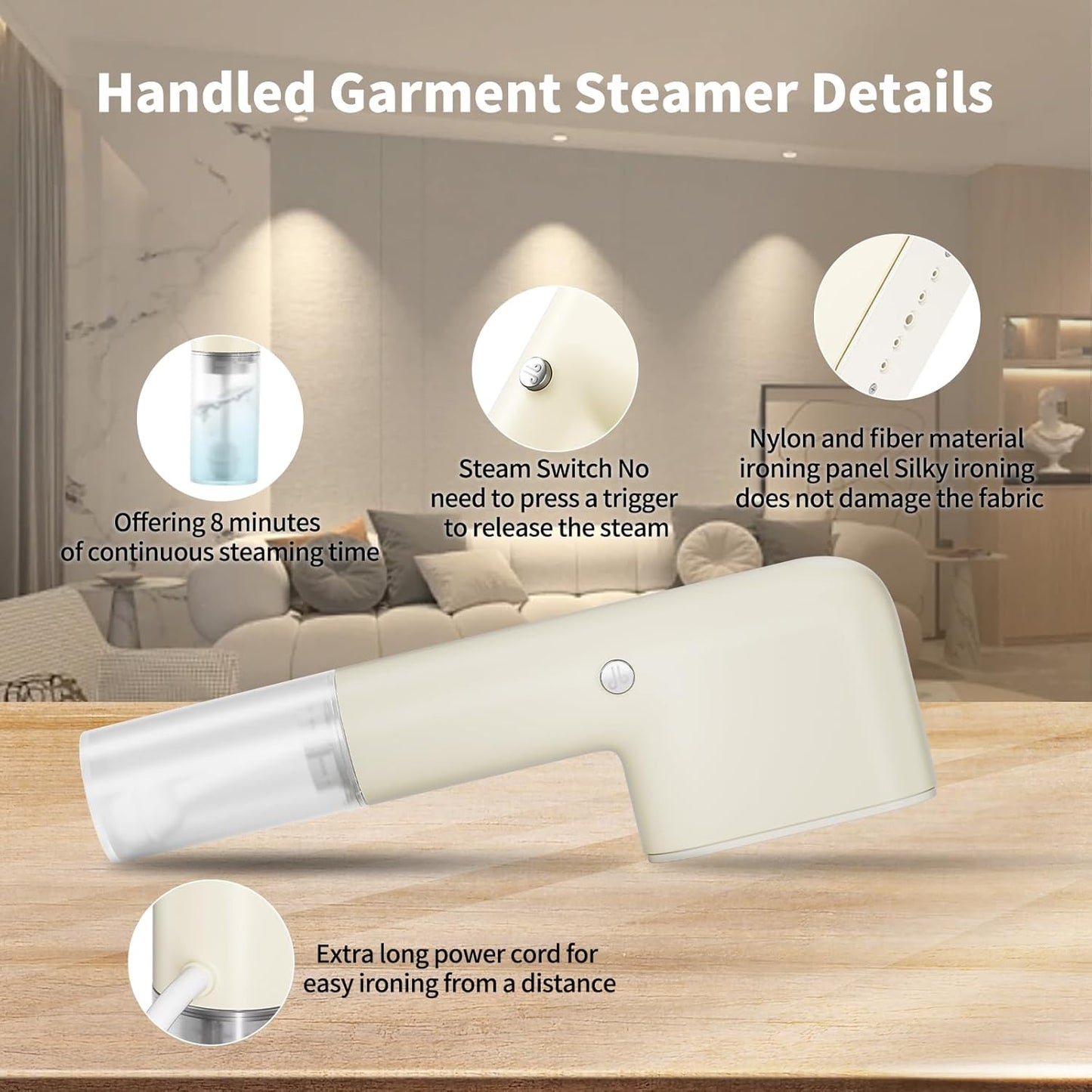 Travel Steamer for Clothes Portable Mini, Hand Held Steamer, Small Steam Iron for Clothes, 15s Fast Heat-up, Handheld Clothing Steam 800W for Garments, Fabric Wrinkle Remover for Home Travel, 120V
