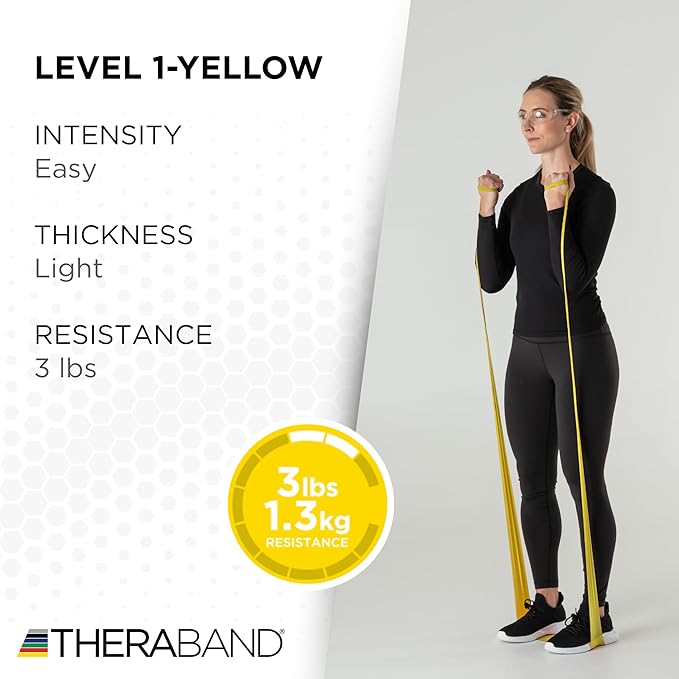 THERABAND Resistance Band, Black, Special Heavy, 50-Yard Roll, Latex Elastic Band for Exercise