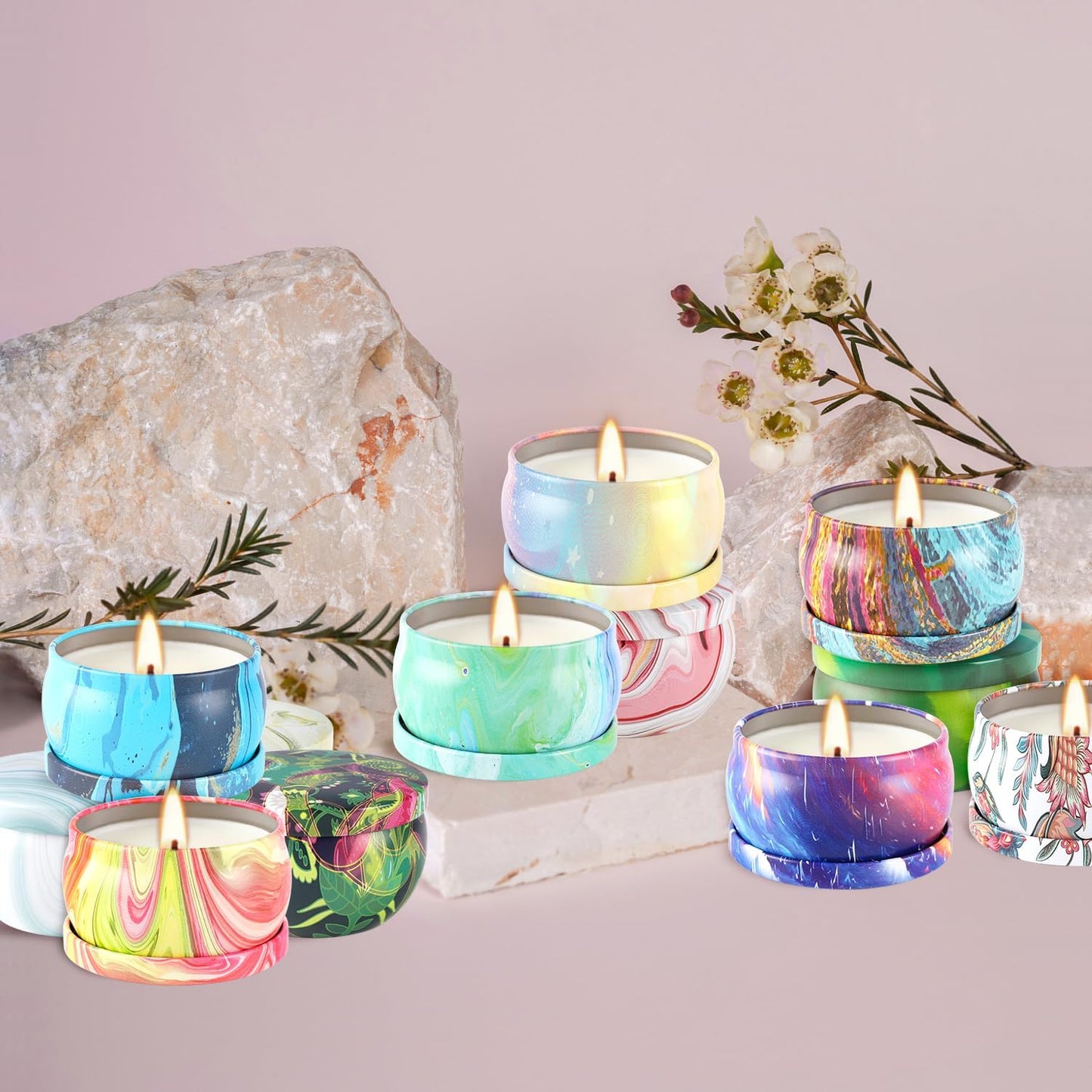 Set of 36 Scented Candle Gift Set,Natural Pure Soy Wax Aromatherapy Candles Essential Oils for Home and Women