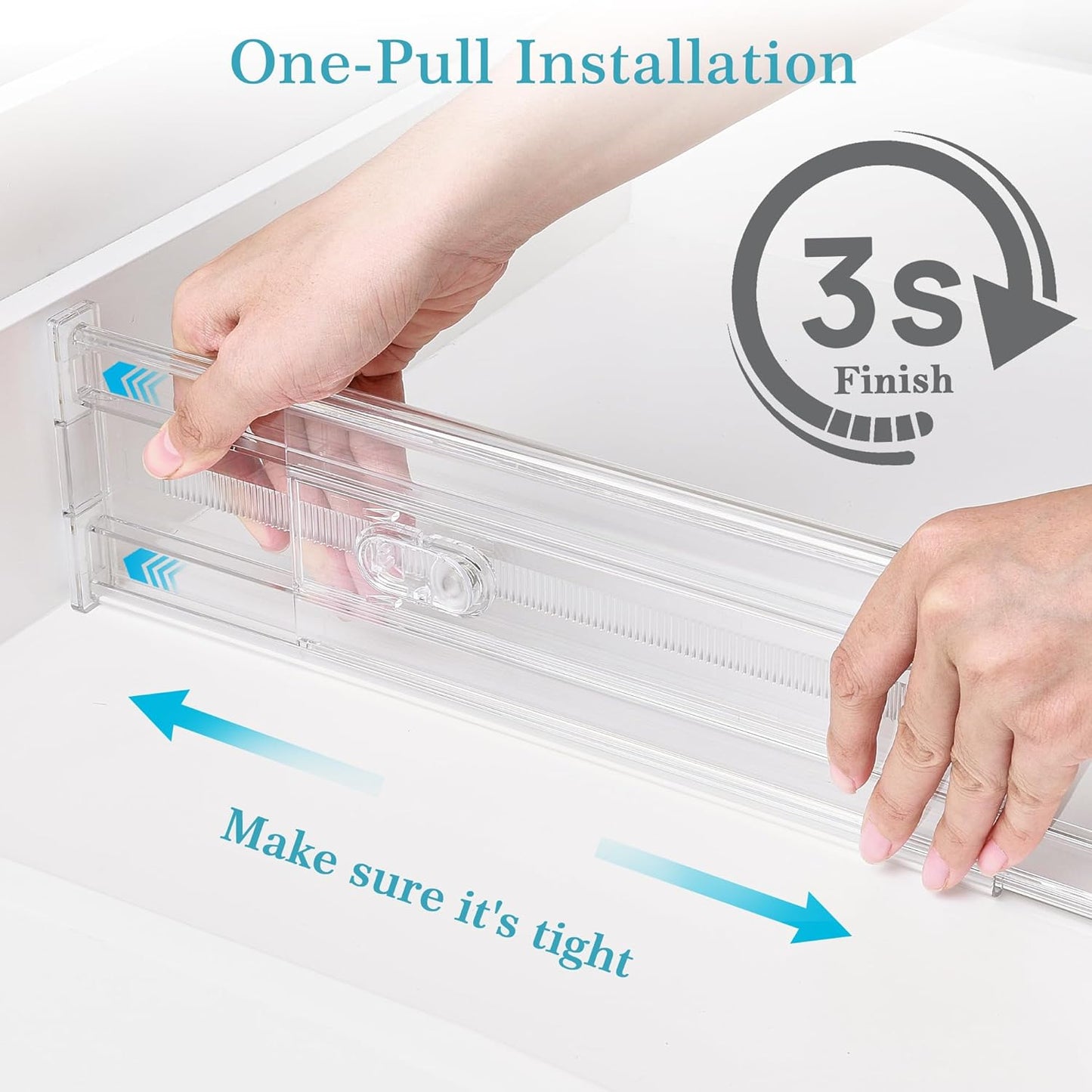 Vtopmart 4 Pack 4" Regular Upgrade Drawer Dividers for Clothes, 12.8"-22.3" Expandable Dresser Drawer Organizer, Clear Plastic Separators for Dresser, Baby Clothing, Underwear, Cosmetic, Toiletries