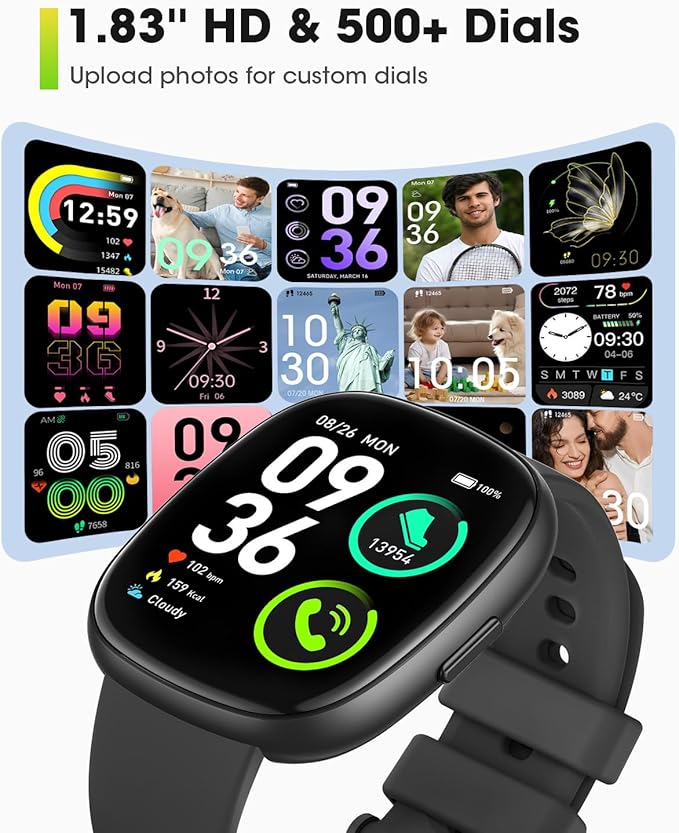 Fitness Trackers for Men Smart watch: Fitness Tracker with Blutooth Call 24/7 Heart Rate SpO2 Sleep Monitor IP68 Waterproof 120+ Sport Mode Activity Trackers Compatible iPhone Android Phones (3 Bands)