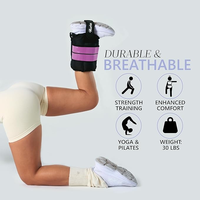 Ankle Weights 4β40 lbs with Dual Strap System (Heel & Wrap) β Single, Pair & Bundle Options with Resistance Bands & Handles β Strength Training, Pilates, Yoga, Glutes, Arms & Rehab