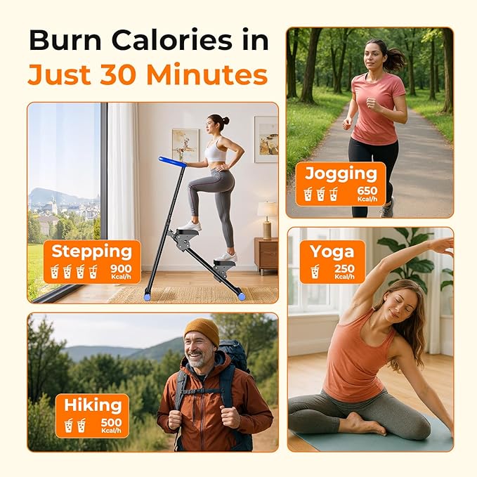 OWLSKY Stair Stepper for Home, Folding Vertical Climber Exercise Machine with Stable Triangular Frame, Smooth & Quiet Motion, Full Body Workout Equipment, Supports 330 LBS