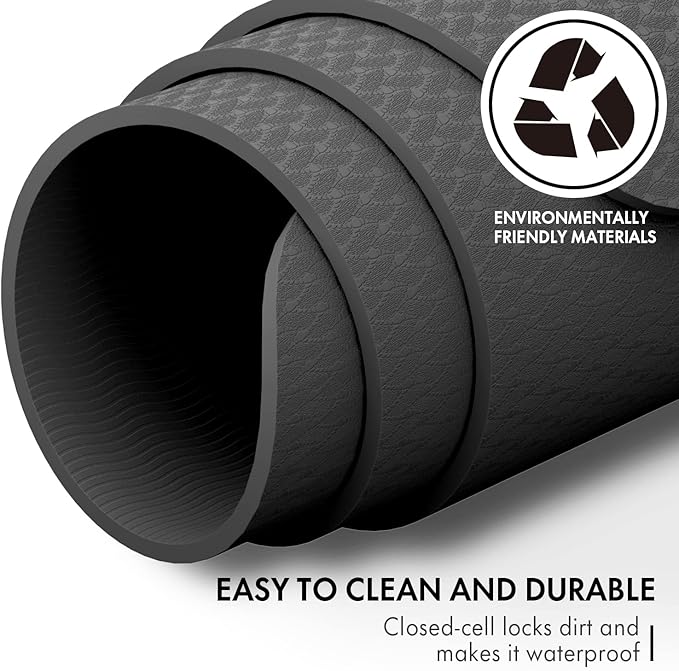 FrenzyBird Large Yoga Mat 6'x 4'(72”x 48”)—1/4" &1/3" Extra Wide Exercise Mat 183cm x 122cm Large Exercise Mat Big Home Yoga Mat Pilates Mat,Non Slip,Thick,TPE Workout Mat,for Women & Men, Yoga, Pilates, Gym and Floor Workouts Pilates