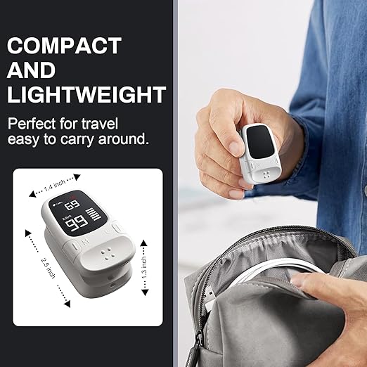 Fingertip Pulse Oximeter with Large LED Display, Accurate Spo2 & Heart Rate Monitor for Home Use, Sports, and Outdoor Activities