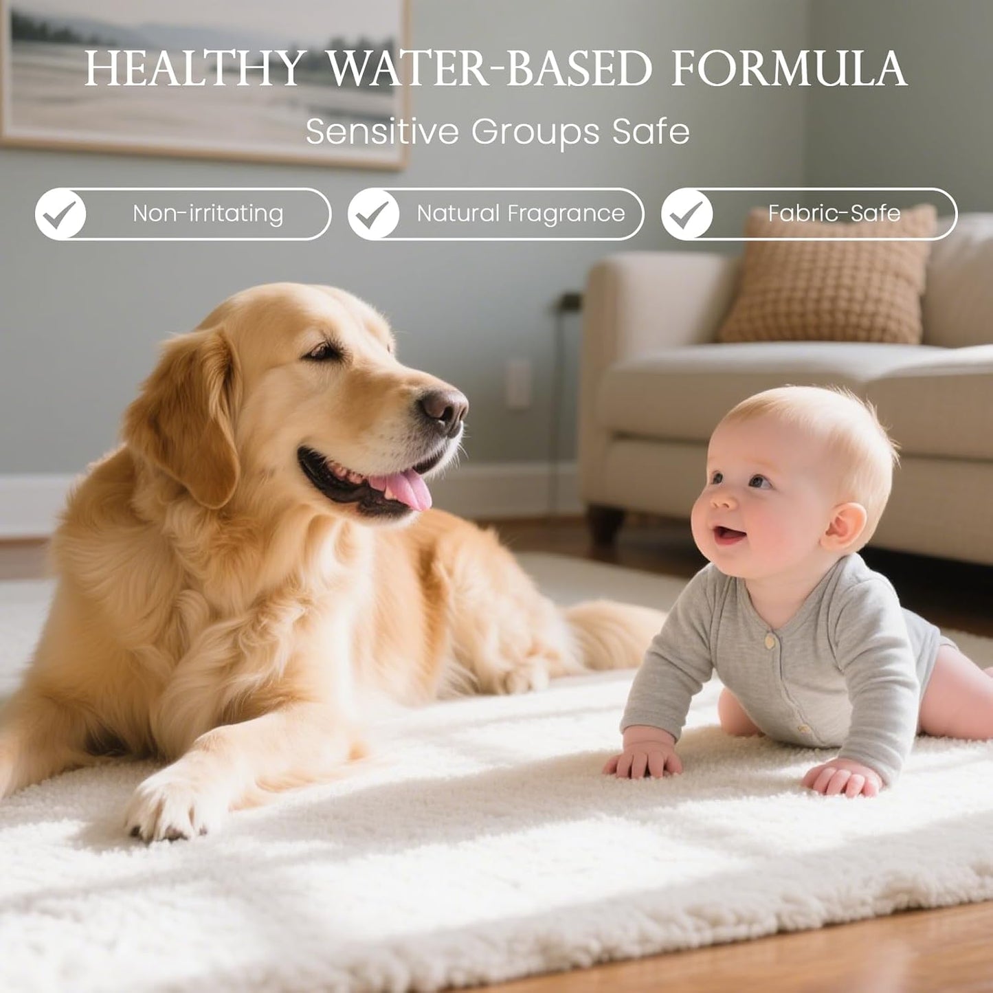 M&SENSE Air & Fabric & Pet Odor Eliminator Spray - 16.9oz Large Size Natural Safe Air Freshener Vanilla Scented Deodorizer for Home Eliminates Smoke & Musty Smells, Ideal for Kitchen & Living Spaces