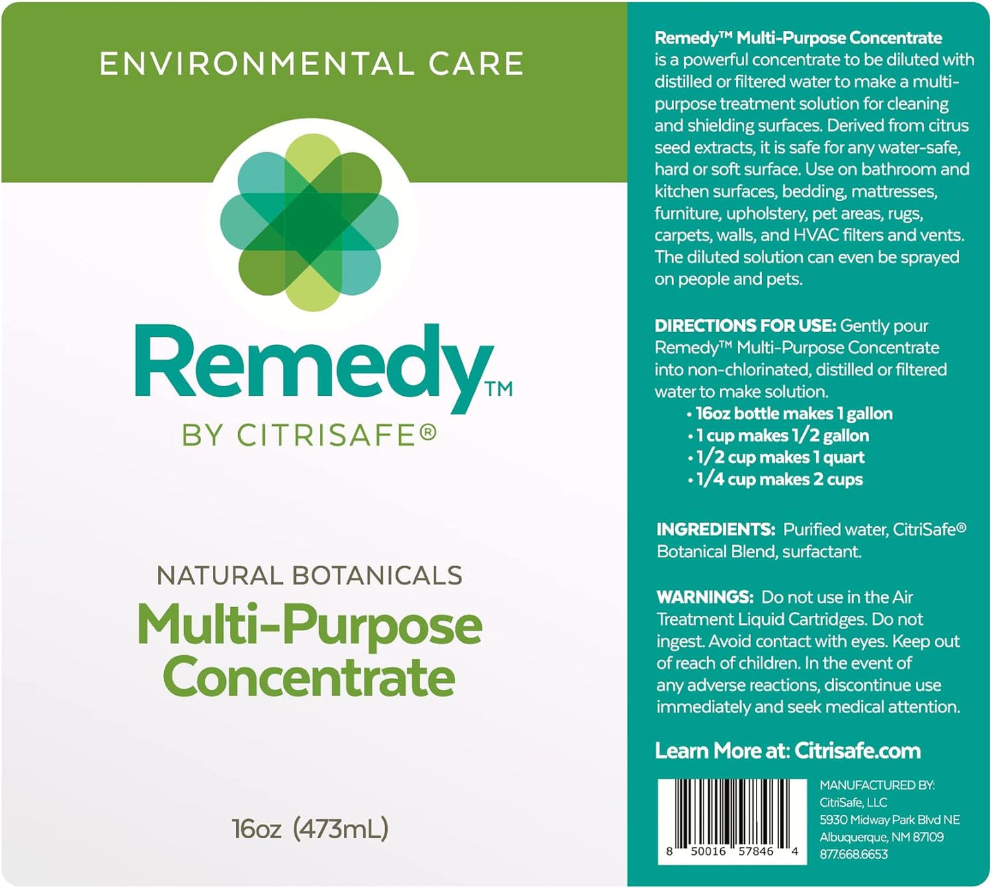 Multi-Purpose Treatment Concentrate and Deodorizer - Non-Toxic Odor Eliminator and Absorber - 16oz.