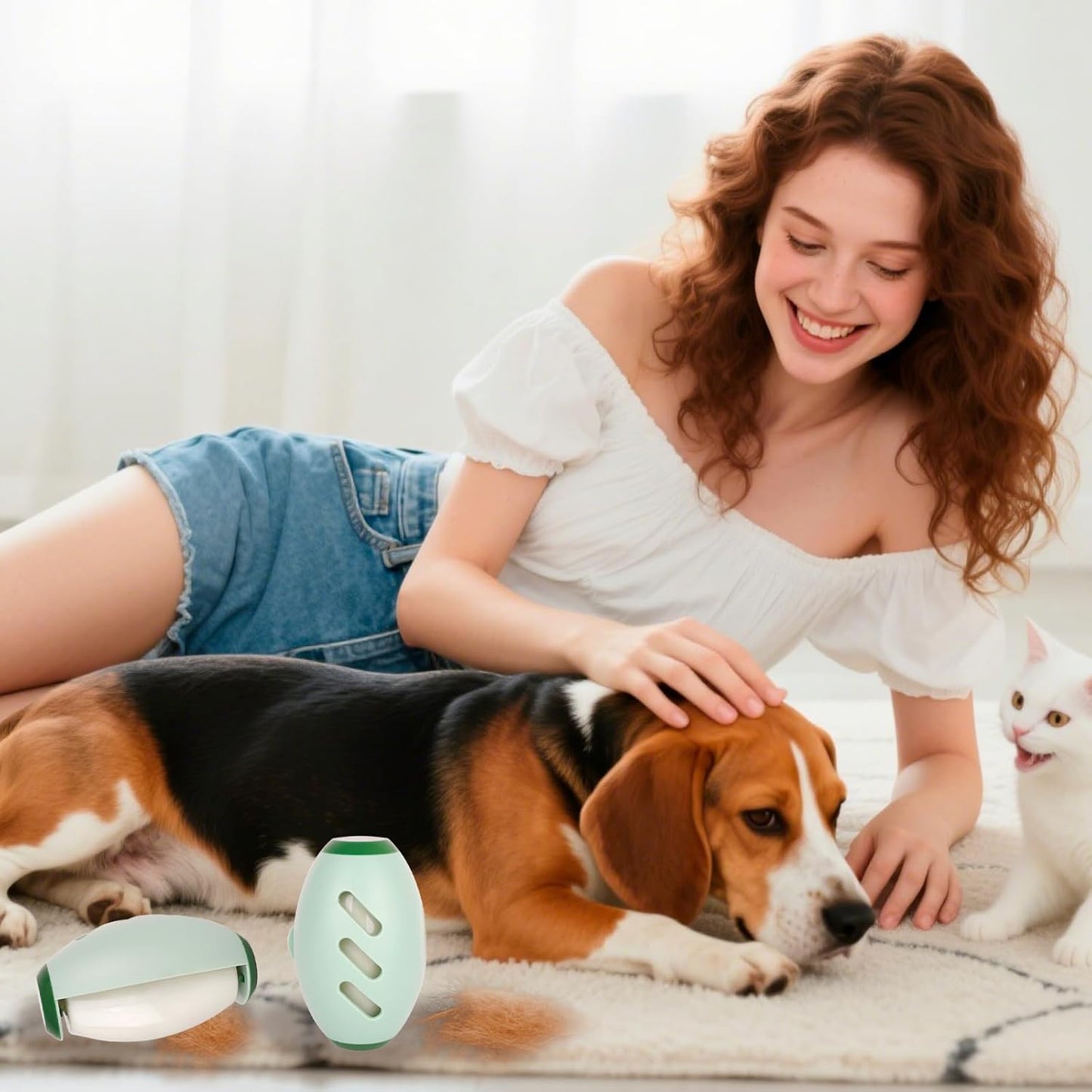 2 Pcs Reusable Lint Roller, Washable Mini Lint Roller Travel Size for Pet Hair, Portable Travel Lint Rollers for Clothes Home Dust Fluffy Hair, Extra Sticky Rollers Balls Pet Hair Remover(Green)