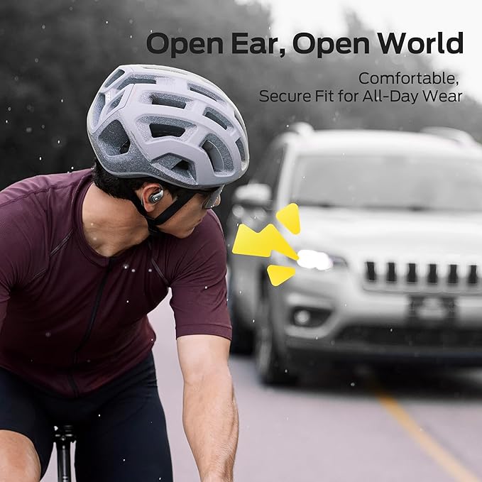 Monster Open Ear Headphones AC330, Wireless Earbuds Bluetooth 5.4 with Clear Talk, Stylish Rotating Case with Lanyard, Type-C Charging, Comfort Fit, 24H Playback, IPX5 Water Resistant, Black