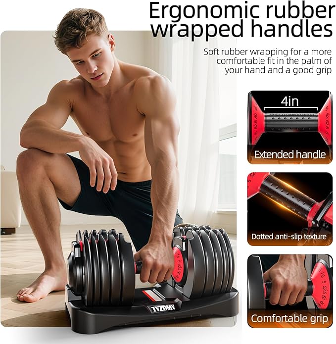 Adjustable Dumbbells Set of 2,Free Weights Dumbbells Set,Adjustable Dumbbell Set,52.5 lbs pair 105 lbs,15 in 1,for Men/Women Gym Equipment for Home Strength Training Equipment