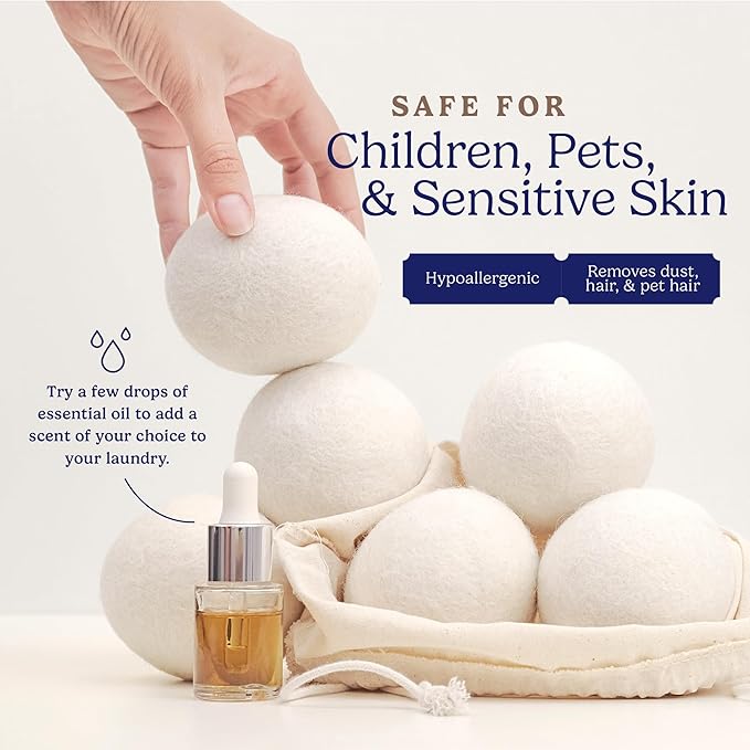 Handy Laundry Wool Dryer Balls - Reusable Natural Softener, Reduces Clothing Wrinkles and Saves Drying Time, Better Alternative to Plastic Balls and Liquid Softener (Pack of 72)