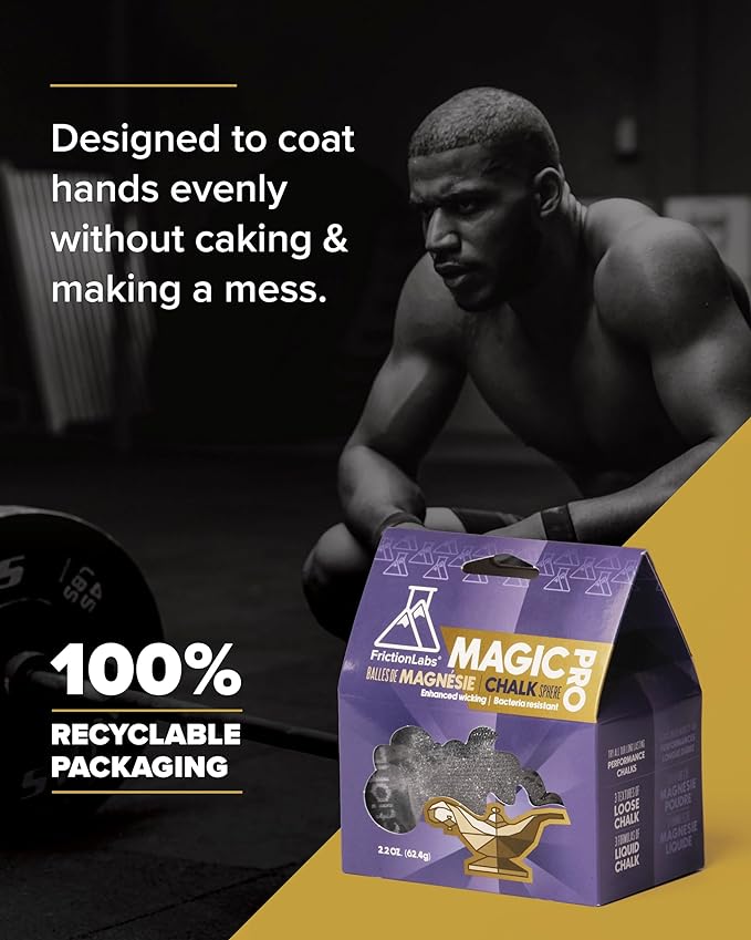 Friction Labs Gym Chalk – Magic Ball, PRO Ball (Chalk Bag Sock) or Discs | Non-Toxic Climbing Chalk for Bouldering, Gymnastics & More