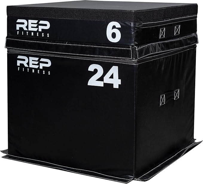 REP Fitness Stackable Soft Foam Plyo Boxes, Adjustable Jump Platforms for Home Gym Training, Durable Cushioned Step for Exercise, Balance, Squats, HIIT Workouts, Strength Conditioning, Vinyl Cover