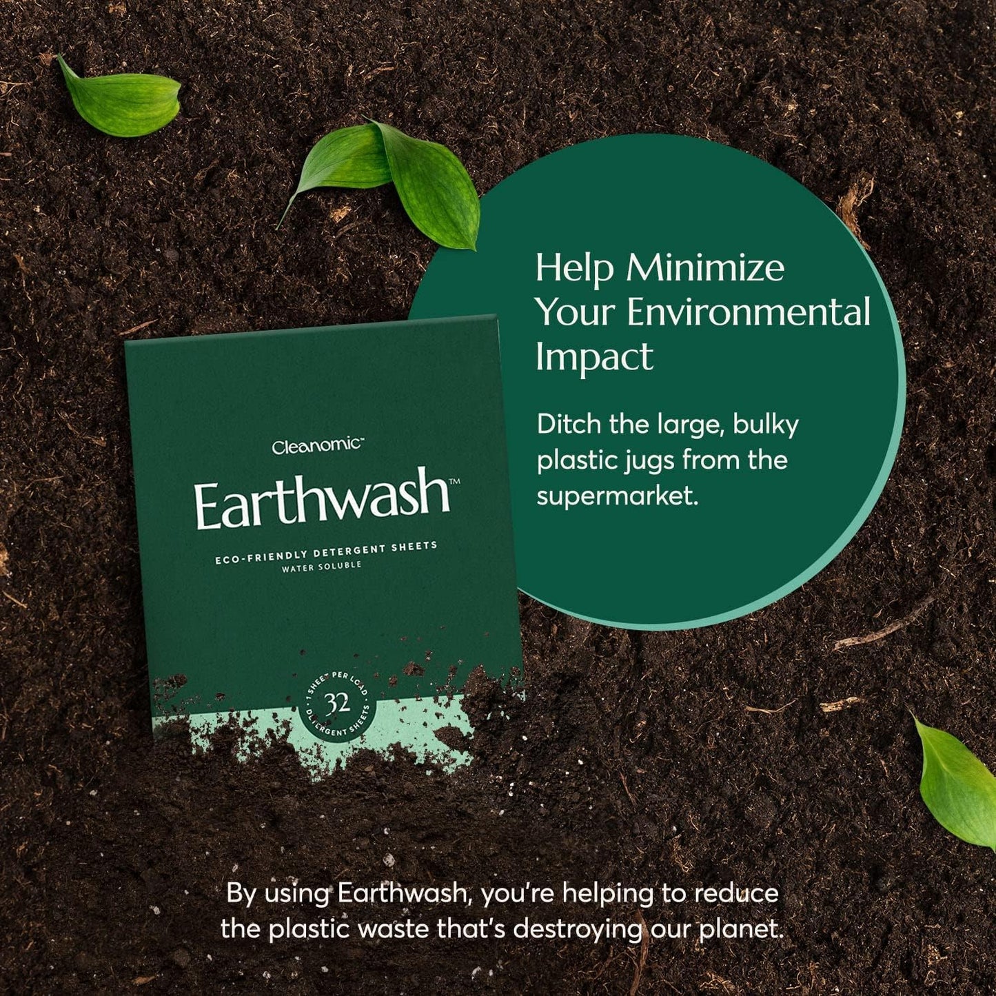 Earthwash Laundry Detergent Sheets (Up To 192 Loads) 96 Scent Free Sustainable Sanitizer Strips - Ideal for Travel & Home Liquidless Laundry by Cleanomic