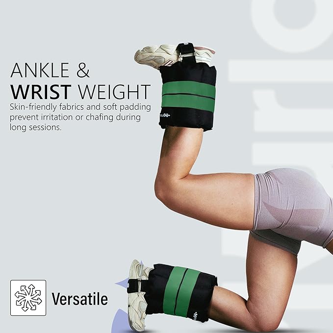 Ankle Weights 4β40 lbs with Dual Strap System (Heel & Wrap) β Single, Pair & Bundle Options with Resistance Bands & Handles β Strength Training, Pilates, Yoga, Glutes, Arms & Rehab