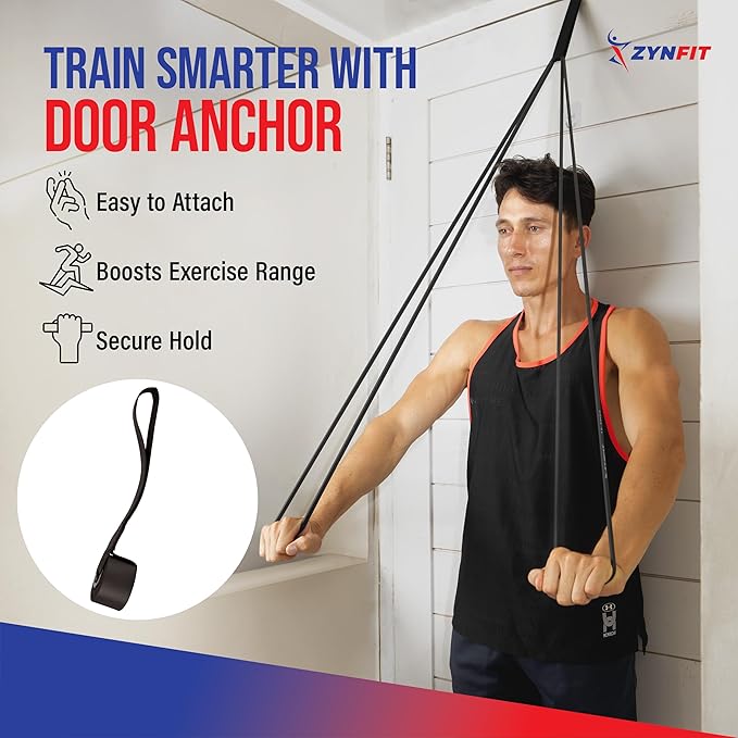 Set of 5 Resistance Bands with Door Anchor, Exercise Bands, Resistance Band for Working Out, Resistance Bands, Pull Up Bands, Exercise Bands Resistance