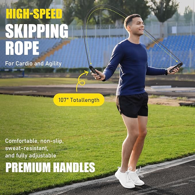Soccer Agility Speed Training Equipment, Football Practise Set with 20 ft Agility Ladder, 12 Cones, 4 Adjustable Hurdles, Jump Rope, Parachute, for Basketball, Football, Kids, Youth, Adults