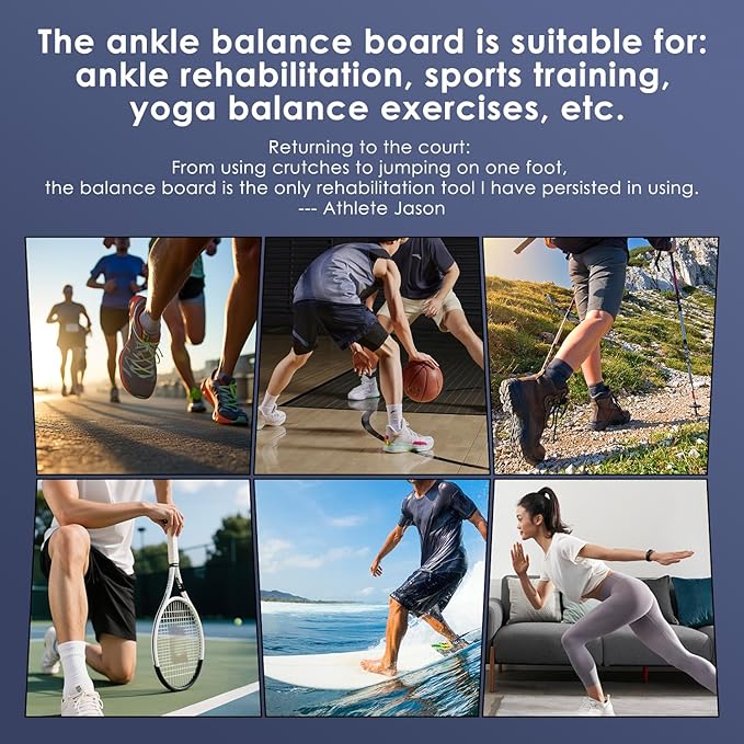 Ankle Balance Board - Non-Slip Balance Board for Physical Therapy, Fast Injury Recovery & Core Strength - 300lbs Capacity - Ideal for Athletes, Seniors & Home Use
