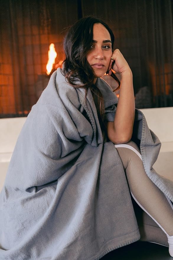 100% Indian Cotton Yoga Blanket - Perfect for Restorative Yoga & Meditation, Lavender