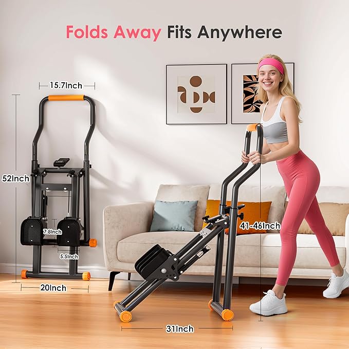 soges Folding Stair Stepper for Home, Vertical Cardio Climbing Exercise Machine for Full-Body Workout, Stair Climber, Stair Master, Stairmaster, Adjustable Handlebar & Pedals