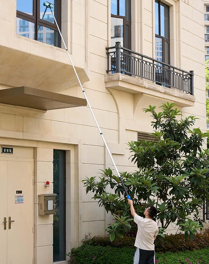 25 Foot High Reach High Ceiling Fan Cleaner Duster with 7-to-18 Foot Sturdy Light Weight Telescopic Extension Pole