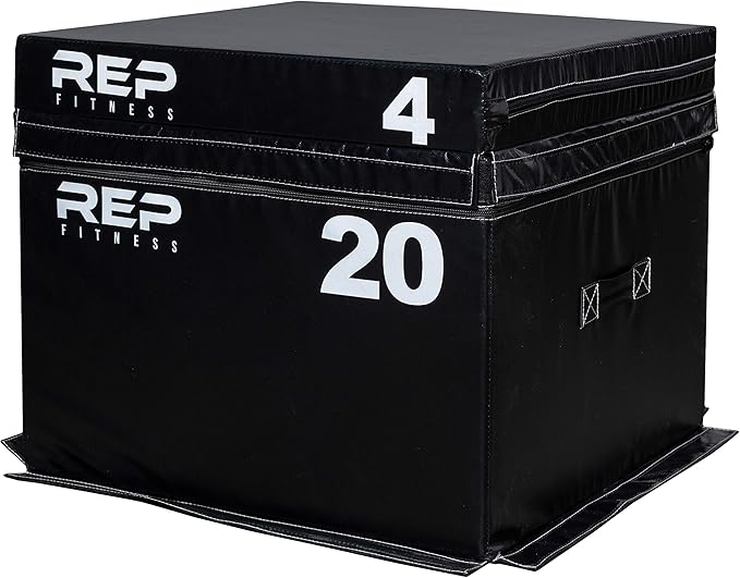 REP Fitness Stackable Soft Foam Plyo Boxes, Adjustable Jump Platforms for Home Gym Training, Durable Cushioned Step for Exercise, Balance, Squats, HIIT Workouts, Strength Conditioning, Vinyl Cover