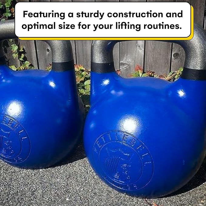 Kettlebell Kings Competition Kettlebells Weight (35mm handle) 8-48 KG | Hand weights Workout Gym Equipment & Strength training sets for Women & Men for Home Gym | Suitable for High Repetition Workouts