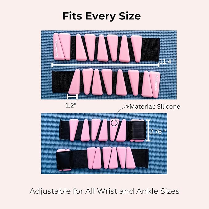 AMOYOU Wrist & Ankle Weights for Women – 2 lb Ankle Weights (Set of 2, 1 lb Each) | Arm Weights for Women | Leg Weights for Walking, Yoga, Cardio & Strength Training