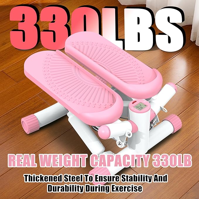 Twist Steppers for Exercise - Mini Stair Stepper Machine with Resistance Bands 330lbs Twist Stepper Portable Exercise Equipment for Full Body Workout