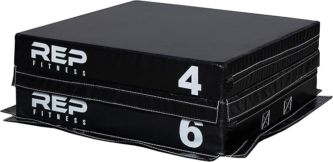 REP Fitness Stackable Soft Foam Plyo Boxes, Adjustable Jump Platforms for Home Gym Training, Durable Cushioned Step for Exercise, Balance, Squats, HIIT Workouts, Strength Conditioning, Vinyl Cover